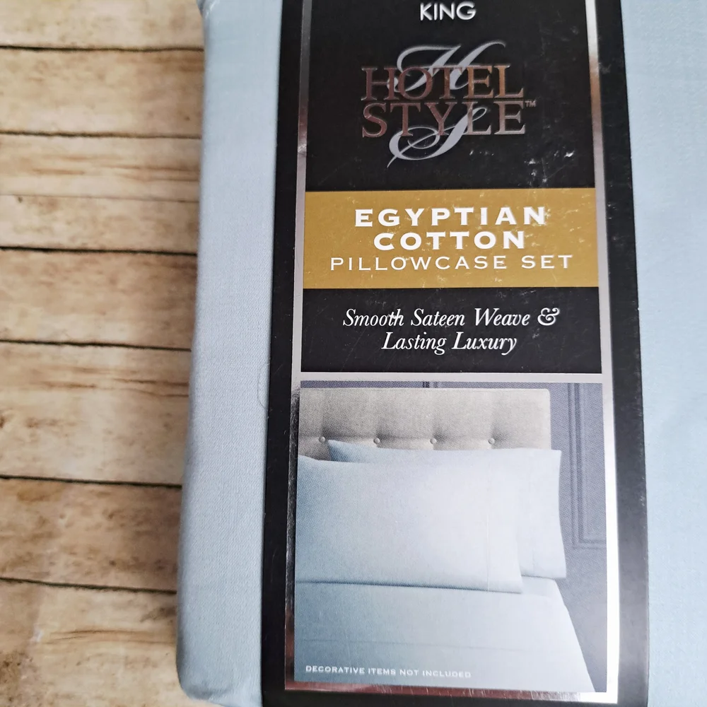 Hotel Style 600 Count Egyptian Cotton Pillowcase Set - Light Blue
